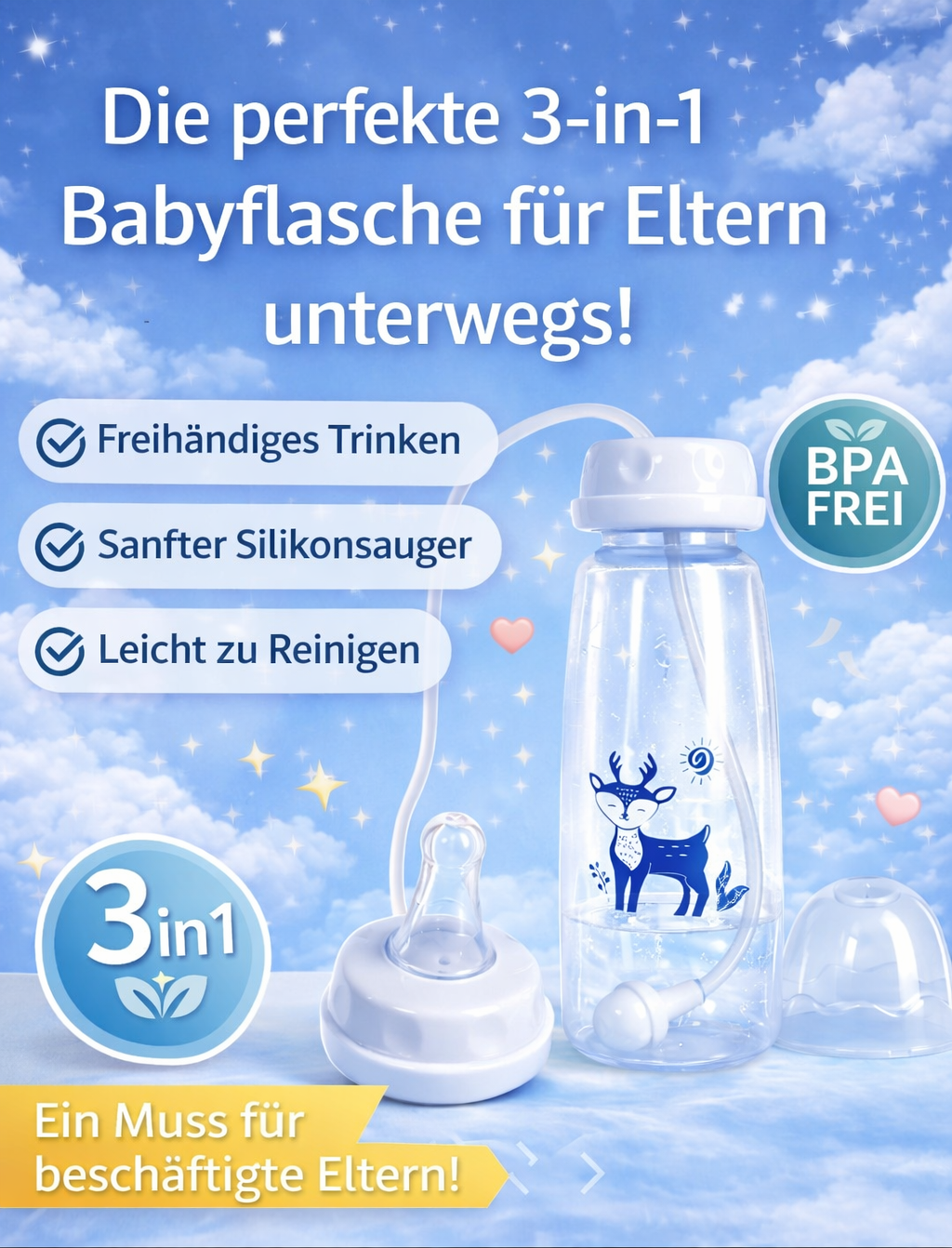 Freihand-Babyflasche